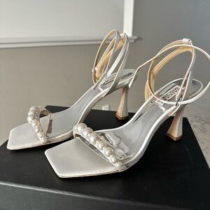 Badgley Mischka Collection Cailey Ankle Strap Pearl Heels, Size 8